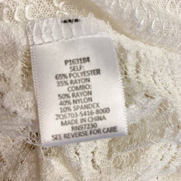 White Flowy Lace Back Top by Almost Famous Y2K - Picture 7 of 8